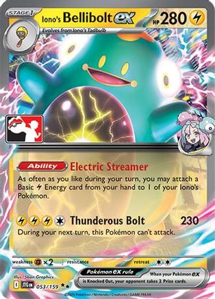 Iono's Bellibolt ex 053/159  - Holofoil Prize Pack Series Cards
