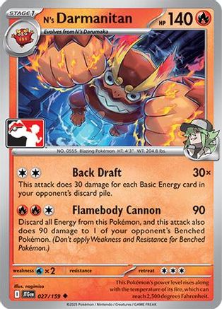 N's Darmanitan 027/159  - Holofoil Prize Pack Series Cards