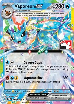 Vaporeon ex 023/131  - Holofoil Prize Pack Series Cards