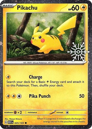 Pikachu (Holiday Calendar) 025/165  - Holofoil Miscellaneous Cards & Products