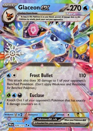 Glaceon ex (Holiday Calendar) 026/131 - Holofoil Prismatic Evolutions