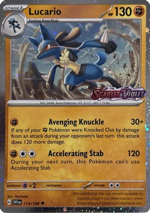 Lucario (Scarlet & Violet Stamp) 114  - Holofoil Miscellaneous Cards & Products