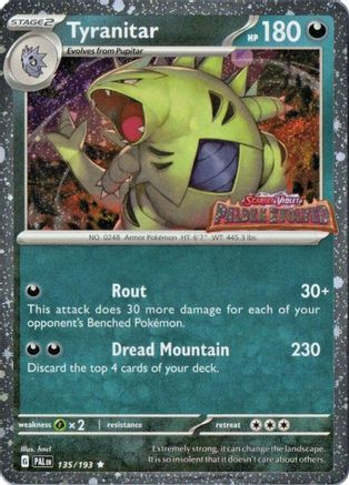 Tyranitar (Paldea Evolved Stamp) 135  - Holofoil Miscellaneous Cards & Products