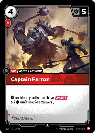 Captain Farron 015/298 - Origins