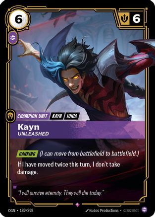 Kayn - Unleashed 189/298 - Origins Foil