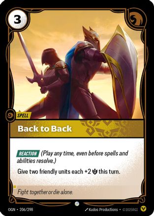 Back to Back 206/298 - Origins Foil