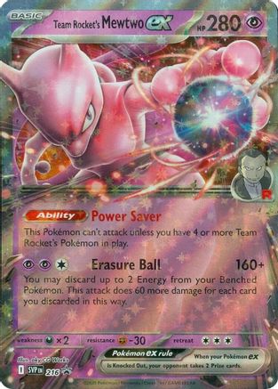 Team Rocket's Mewtwo ex 216  - Holofoil SV Scarlet & Violet Promo Cards