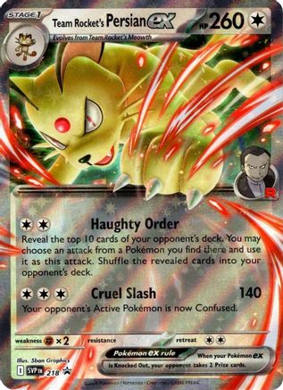 Team Rocket's Persian ex 218/182 - Holofoil Destined Rivals