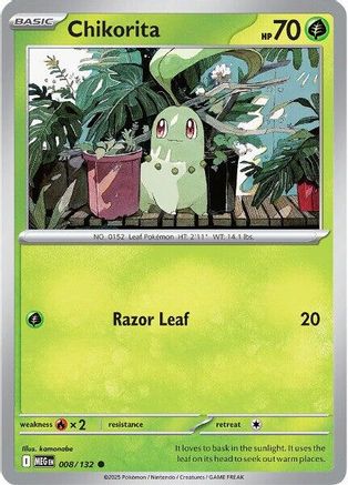 Chikorita 008/132 - Reverse Holofoil Mega Evolution
