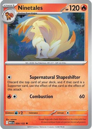 Ninetales 020/132 - Reverse Holofoil Mega Evolution
