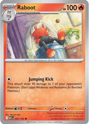 Raboot 027/132 - Reverse Holofoil Mega Evolution