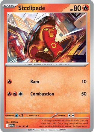 Sizzlipede 029/132 - Reverse Holofoil Mega Evolution