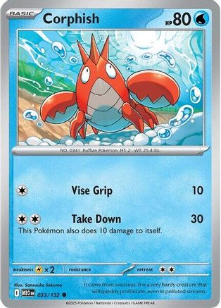 Corphish 033/132 - Reverse Holofoil Mega Evolution