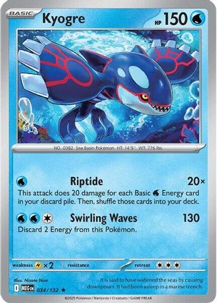 Kyogre 034/132 - Reverse Holofoil Mega Evolution