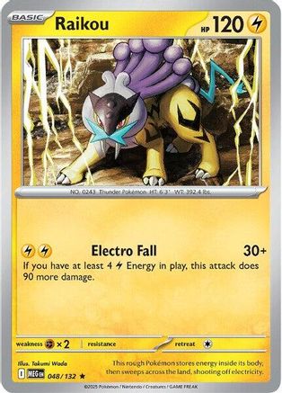Raikou 048/132 - Reverse Holofoil Mega Evolution