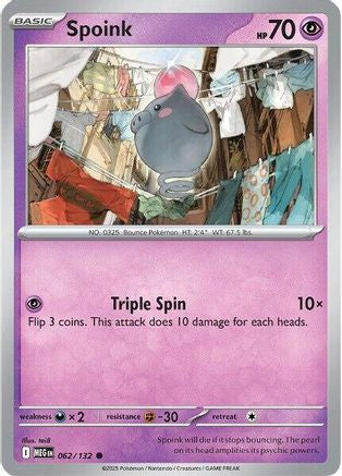 Spoink 062/132 - Reverse Holofoil Mega Evolution