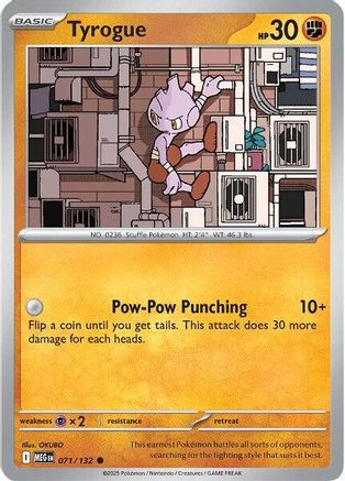 Tyrogue 071/132 - Reverse Holofoil Mega Evolution