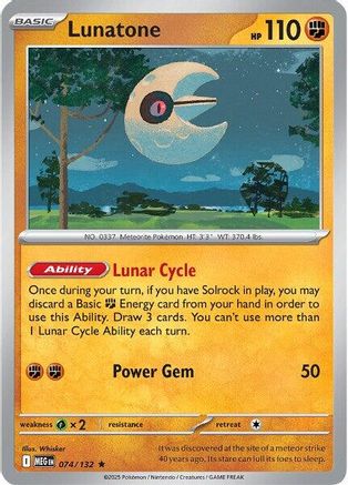 Lunatone 074/132 - Holofoil Mega Evolution