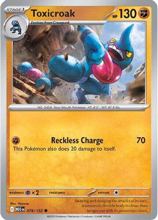 Toxicroak 079/132 - Reverse Holofoil Mega Evolution