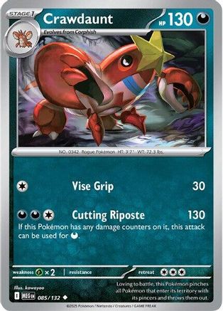 Crawdaunt 085/132 - Reverse Holofoil Mega Evolution