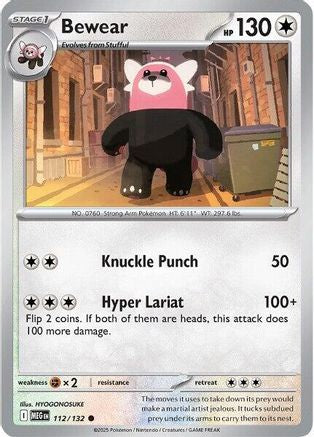 Bewear 112/132 - Reverse Holofoil Mega Evolution