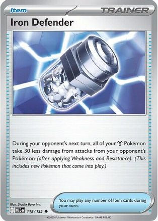 Iron Defender 118/132 - Reverse Holofoil Mega Evolution