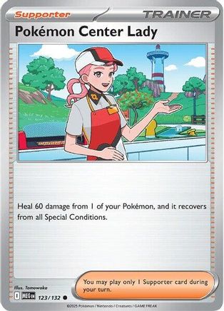 Pokemon Center Lady 123/132 - Reverse Holofoil Mega Evolution