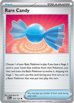Rare Candy 125/132 - Reverse Holofoil Mega Evolution