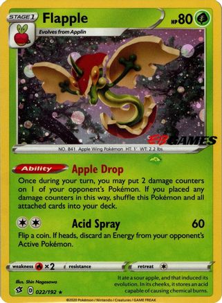 Flapple (EB Games Exclusive APAC) 022/192  - Holofoil Miscellaneous Cards & Products