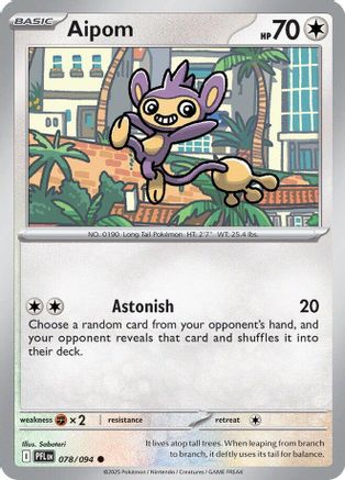Aipom 078/094 - Reverse Holofoil Phantasmal Flames