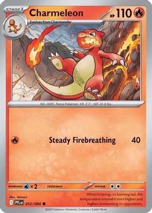 Charmeleon 012/094 - Reverse Holofoil Phantasmal Flames