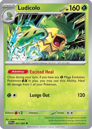 Ludicolo 007/094 - Reverse Holofoil Phantasmal Flames