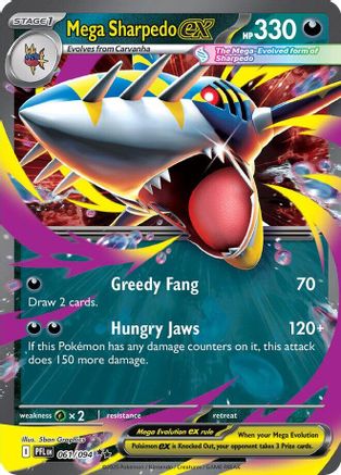 Mega Sharpedo ex 061/094 - Holofoil Phantasmal Flames
