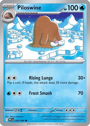 Piloswine 024/094 - Reverse Holofoil Phantasmal Flames