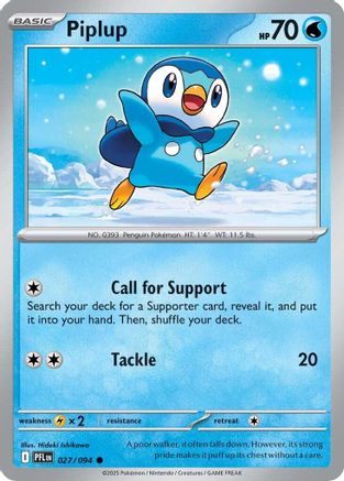 Piplup 027/094 - Reverse Holofoil Phantasmal Flames