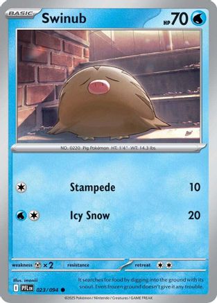 Swinub 023/094 - Reverse Holofoil Phantasmal Flames