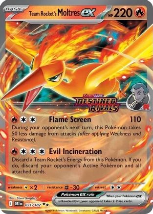 Team Rocket's Moltres ex (Destined Rivals Stamp) 031/182  - Holofoil Miscellaneous Cards & Products