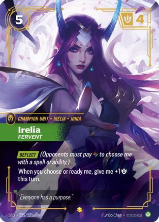 Irelia - Fervent (Overnumbered) 225/221 - Spiritforged Foil