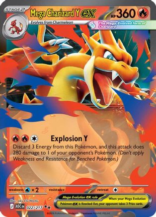 Mega Charizard Y ex 022/217 - Holofoil Ascended Heroes