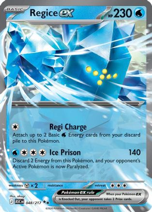 Regice ex 048/217 - Holofoil Ascended Heroes
