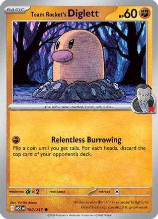 Team Rocket's Diglett 100/217 Ascended Heroes