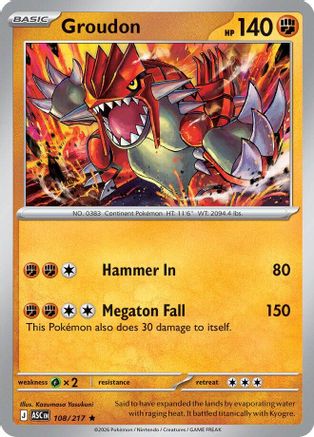 Groudon 108/217 - Holofoil Ascended Heroes