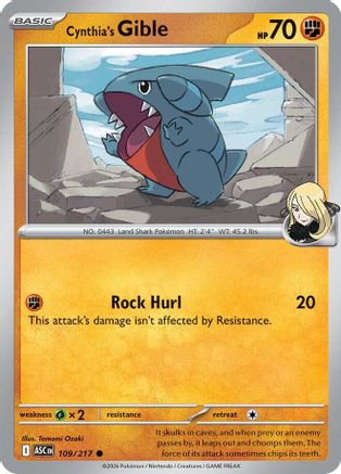 Cynthia's Gible 109/217 Ascended Heroes
