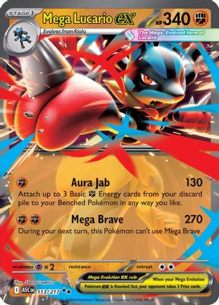 Mega Lucario ex 113/217 - Holofoil Ascended Heroes