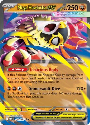 Mega Hawlucha ex 116/217 - Holofoil Ascended Heroes