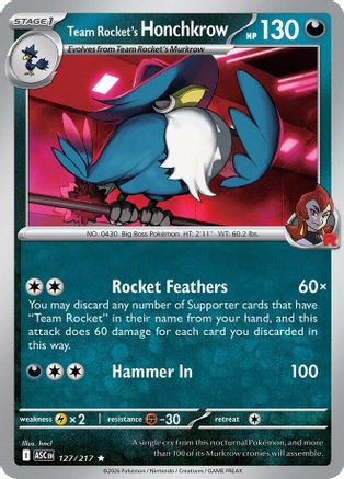 Team Rocket's Honchkrow 127/217 - Holofoil Ascended Heroes