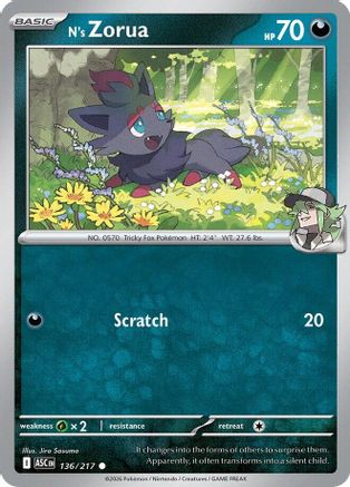 N's Zorua 136/217 Ascended Heroes