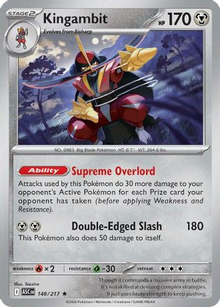 Kingambit 148/217 - Holofoil Ascended Heroes