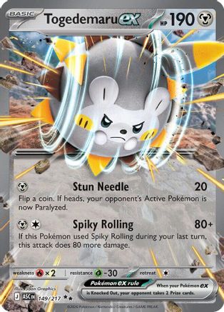 Togedemaru ex 149/217 - Holofoil Ascended Heroes