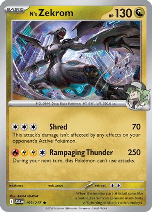 N's Zekrom 155/217 - Holofoil Ascended Heroes